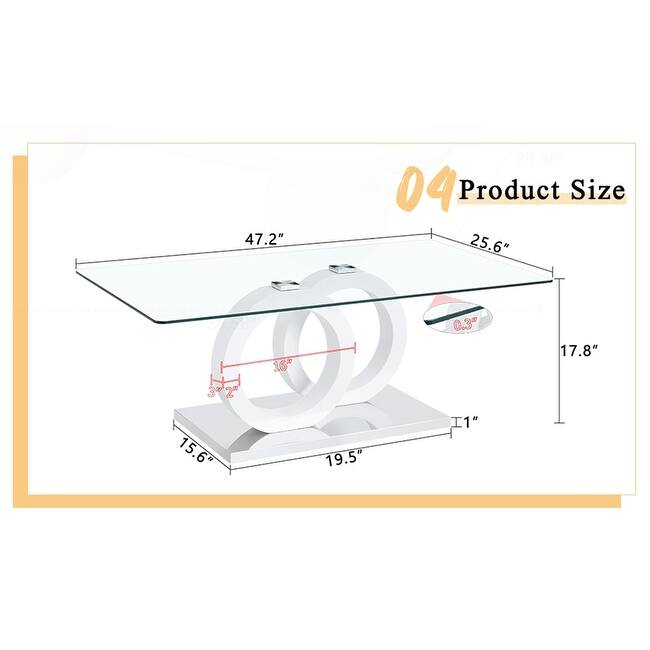 Stylish MDF Coffee Table with Glass Top for Versatile Living Spaces