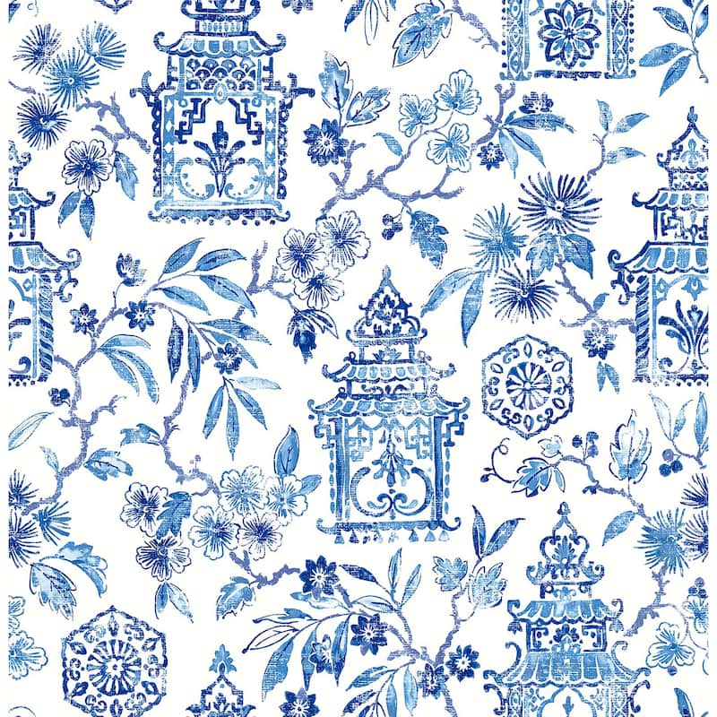 NuWallpaper Blue Danson Peel & Stick Wallpaper - 20.5-in x 216-in