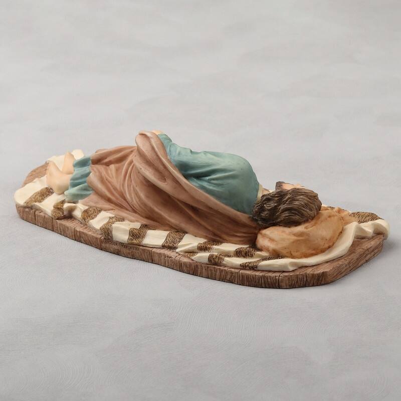 8.3 inches Width Polyresin Sleeping Saint Joseph Multicolor Finish Figurine