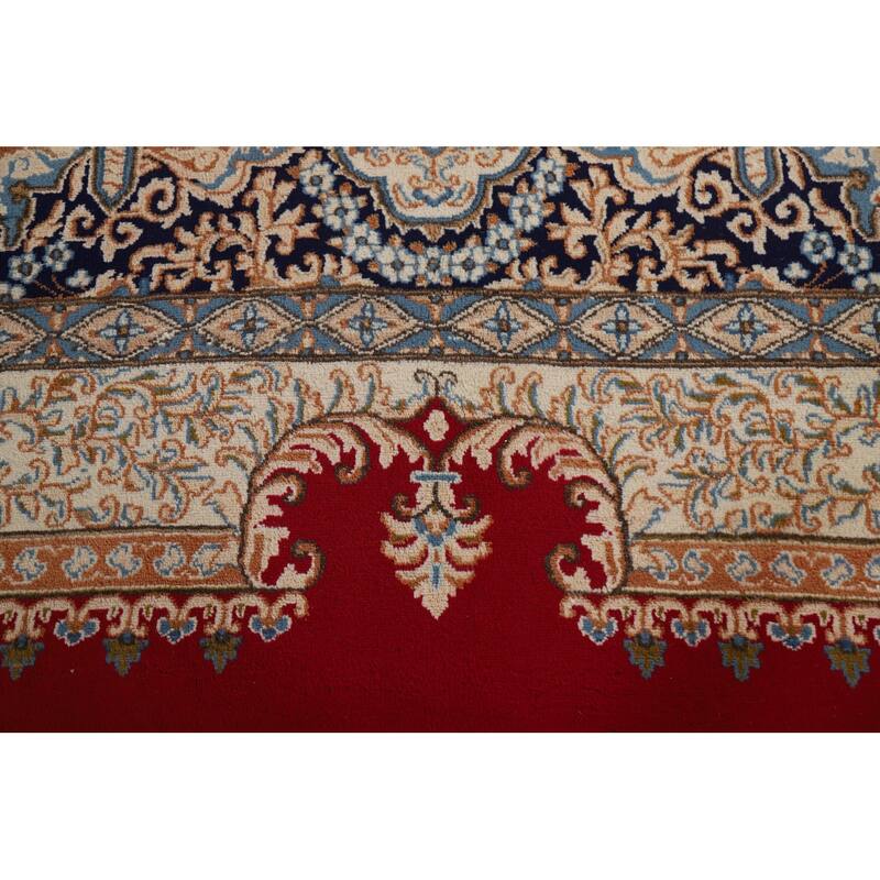 Hand Knotted Oriental 100% Wool Carpet Traditional Floral Red Kerman Area Rug - 15' 8'' X 11' 7''