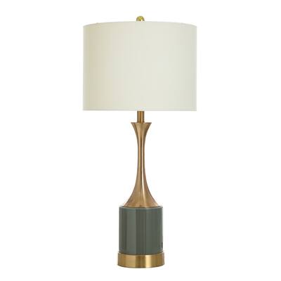 StyleCraft Neilson Copper and Grey Table Lamp - Heavy White Shade