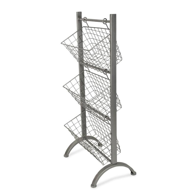 36" Silver Hand Crafted 3 Tier Storage Wire Rack
