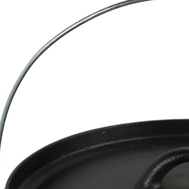 HomeRoots 12" Black Cast Iron Dutch Oven Stock Pot - 12.25 in. x 6.00 in. x 12.25 in.