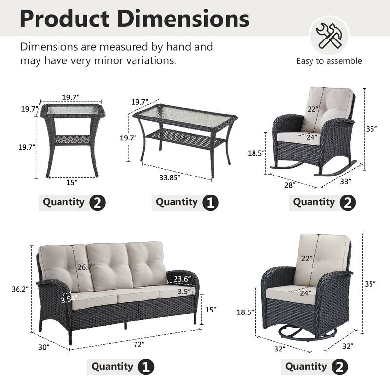 Gymojoy Outdoor Wicker Patio Furniture Sofa & Chair Set - Luxurious Comfort, Weather-Resistant