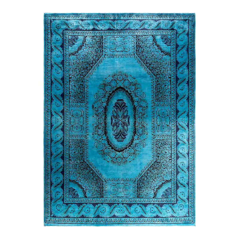 Fine Vibrance One-of-a-Kind Handmade Area Rug - Blue, 10' 0" x 13' 10" - 10' 0" x 13' 10"