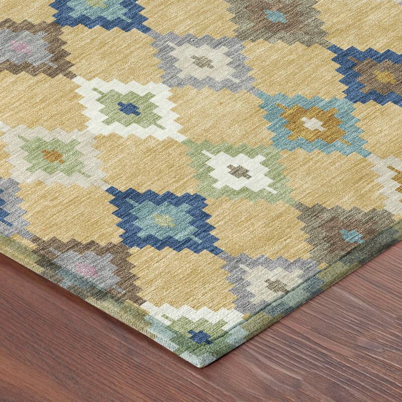 Machine Washable Indoor/ Outdoor Global Ahmet Chantille Rug