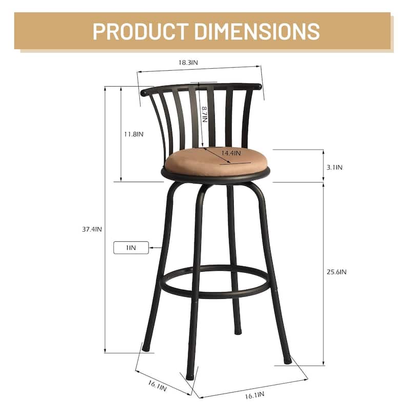 Homylin Swivel Bar Stools Set of 3 for Home Kitchen - N/A