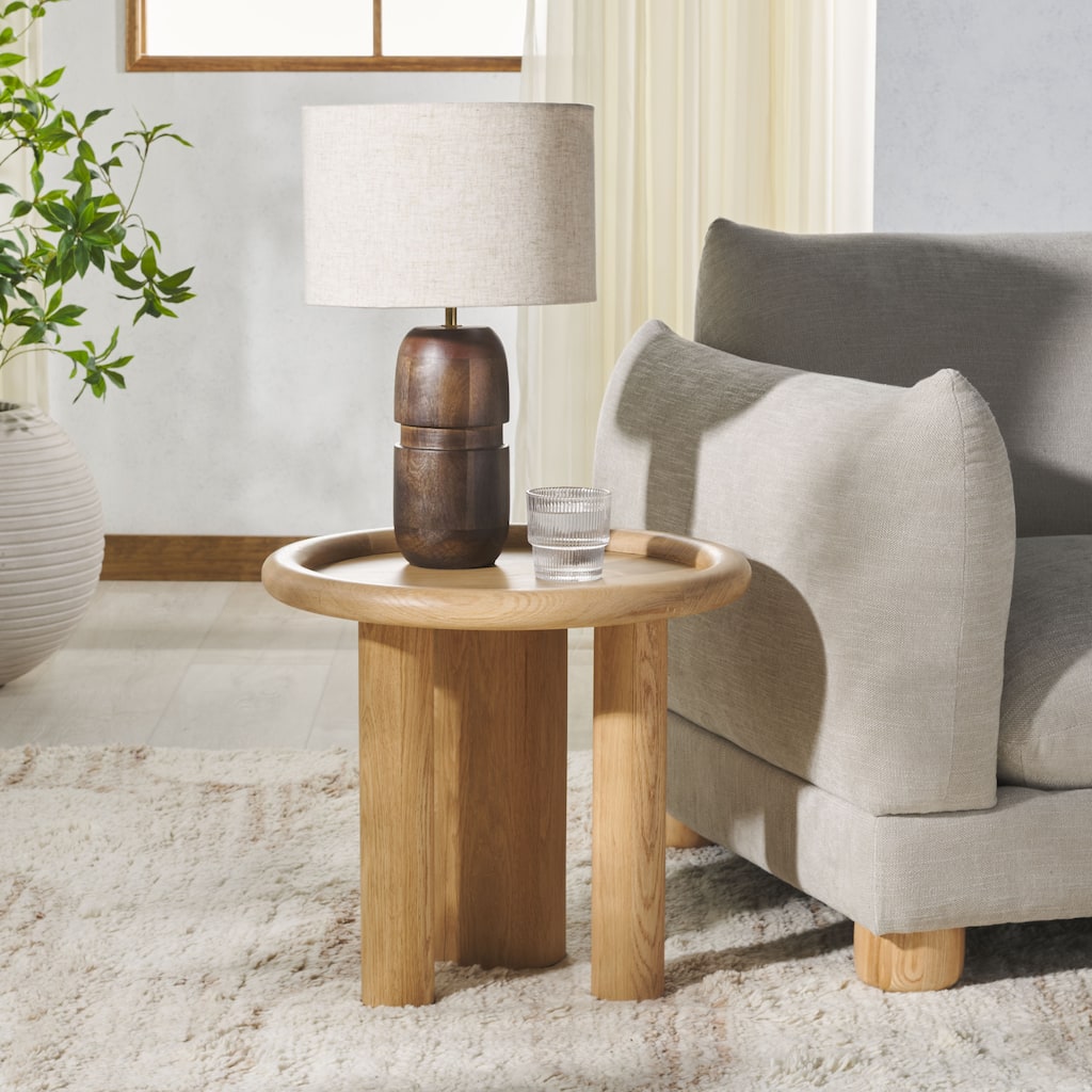SAFAVIEH Couture Madelynn Round Wood Accent Table - 20"W x 20"D x 18"H