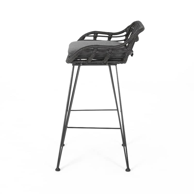 Dale Outdoor Wicker 30 Inch Barstools (Set of 2) by Christopher Knight Home