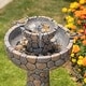 preview thumbnail 44 of 44, Glitzhome 24-inch Outdoor 2-tier Faux Pebbles Polyresin Birdbath Fountain with Pump
