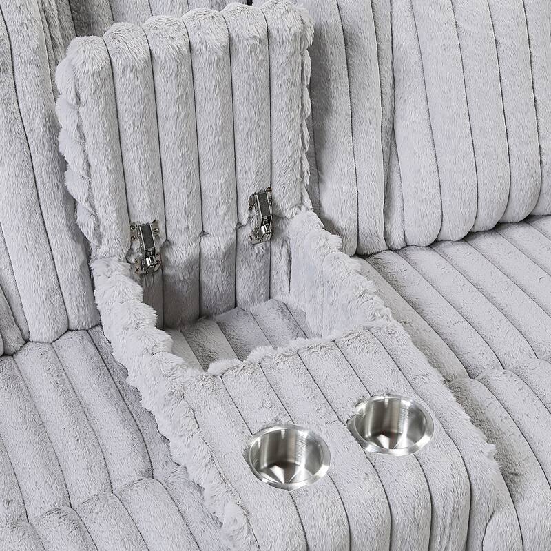 Brynda 74.5" Corduroy Manual Reclining Loveseat, Console & Cup Holders