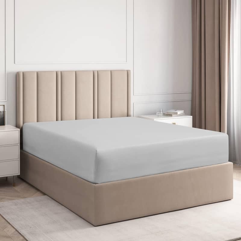 CGK Linens 100% Cotton Deep Pocket 14" - 16" Ultra Soft Fitted Sheet - Twin - Light Grey