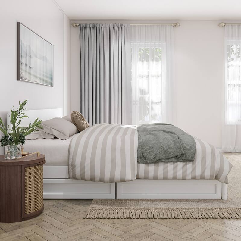 Wesley Platform Bed with Panel Footboard and Storage Drawers