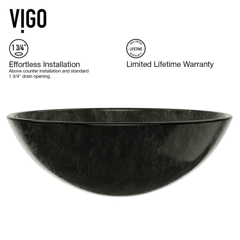 Vigo 16-1/2" Glass Bathroom Vessel Sink