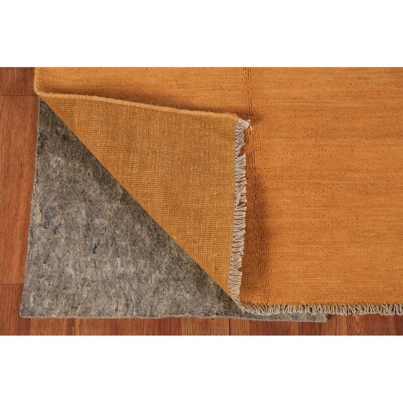 Gabbeh Modern Rug Handmade Yellow Wool Carpet - 2'9" x 3'11"