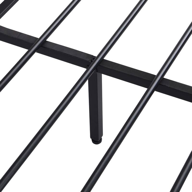 Modern Industrial Noise Free Platform Bed Frame with 2 USB Ports, LED