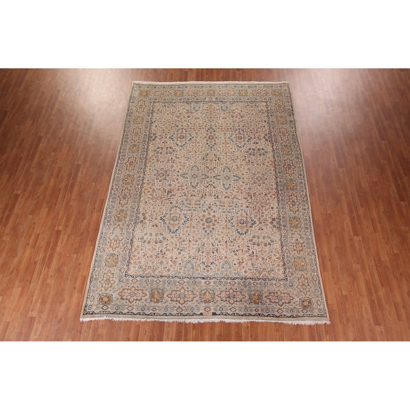 Kashan Signed Persian Area Rug Handmade Wool Carpet - 8'5"x 12'1"