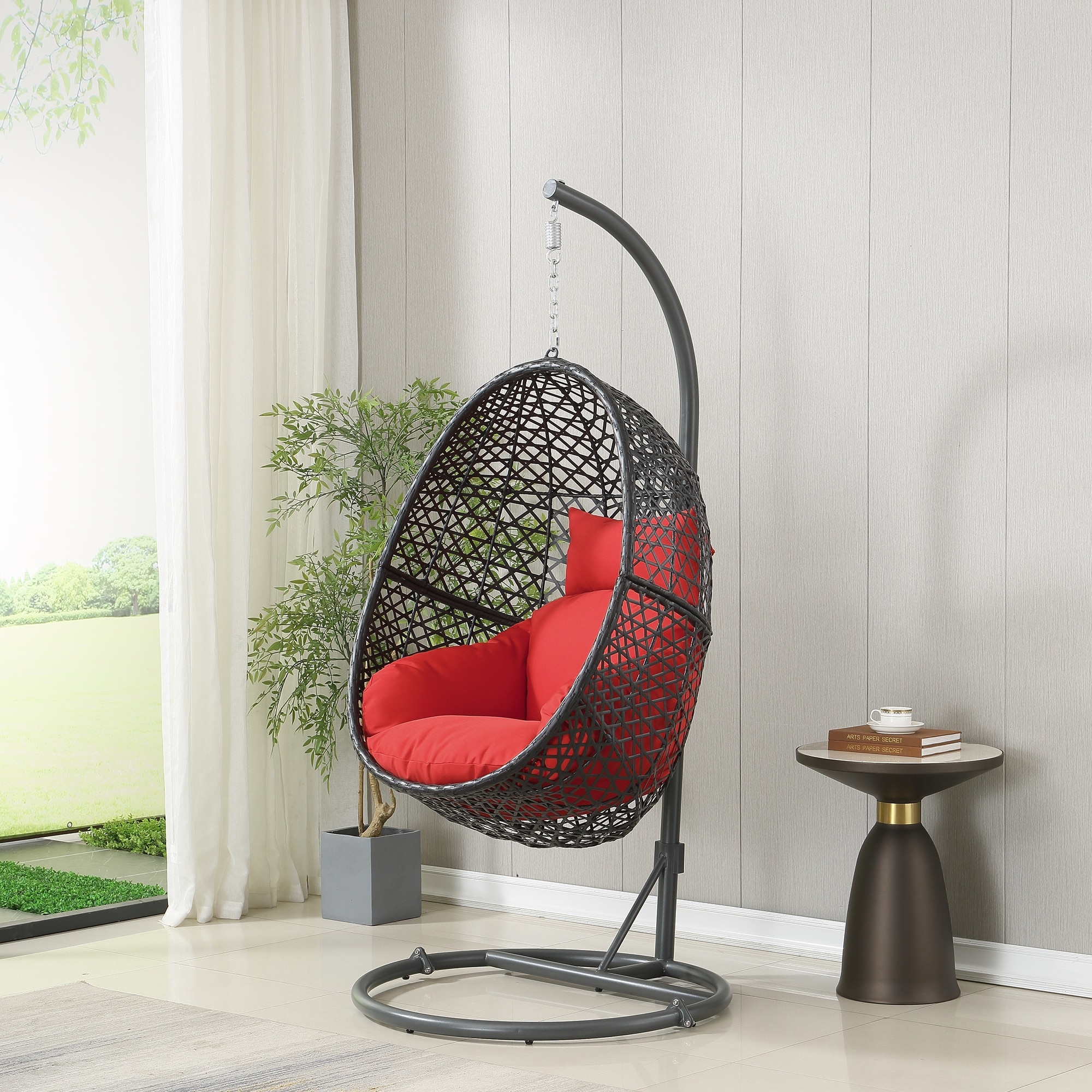 Balcony swing chair with stand sales