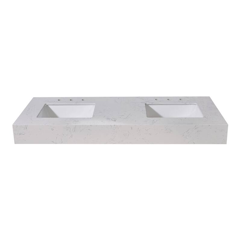 Altair Merano Bathroom Vanity Countertop in Aosta White Apron Finish Without Vanity