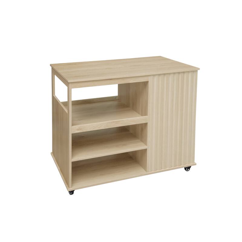 Kitchen Island Cart Serving Trolley Wine Rack Credenza Tableware Cabinet