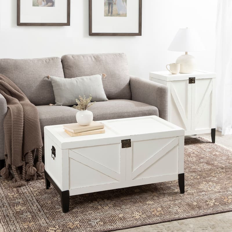 Kate and Laurel Cates Wood Coffee Table with Trunk Storage - 35x19x18