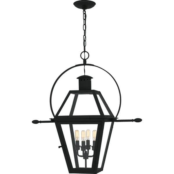 slide 2 of 7, Rue De Royal 4-Light Earth Black Outdoor Hanging Lantern
