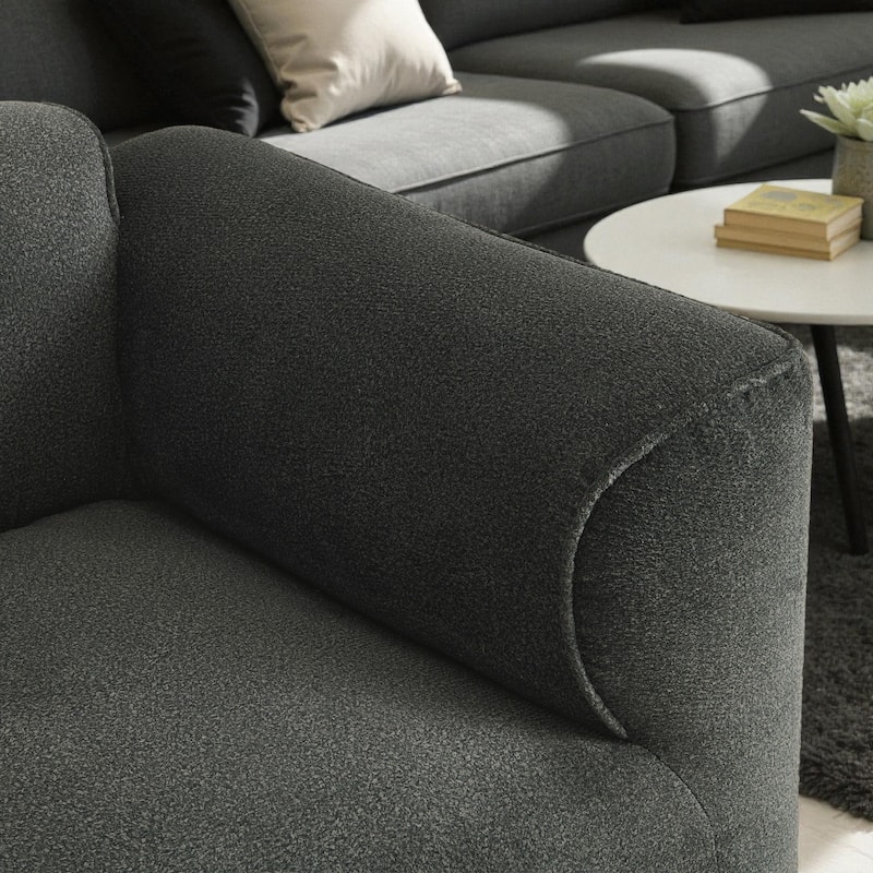 122" Luxury Velvet 4-Seater Sofa with Pure Sponge Cushions, Detachable Ottoman and 3 Throw Pillows for Living Room