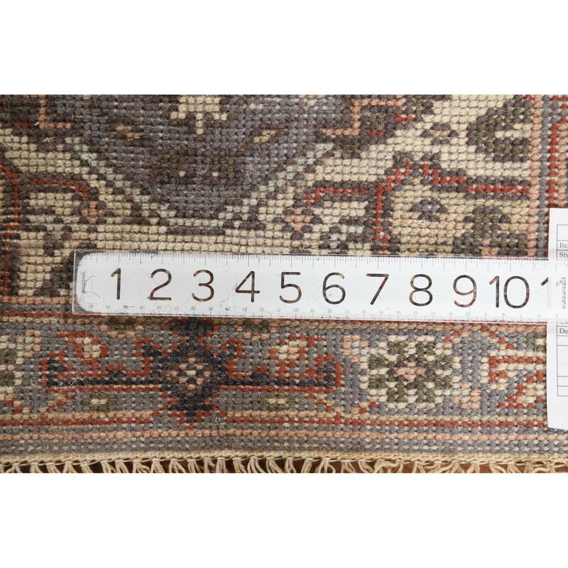 Hand Knotted Oriental 100% Wool Carpet Traditional Medallion Greys & Charcoal Heriz (serapi) Area Rug - 3' 0'' X 2' 0''