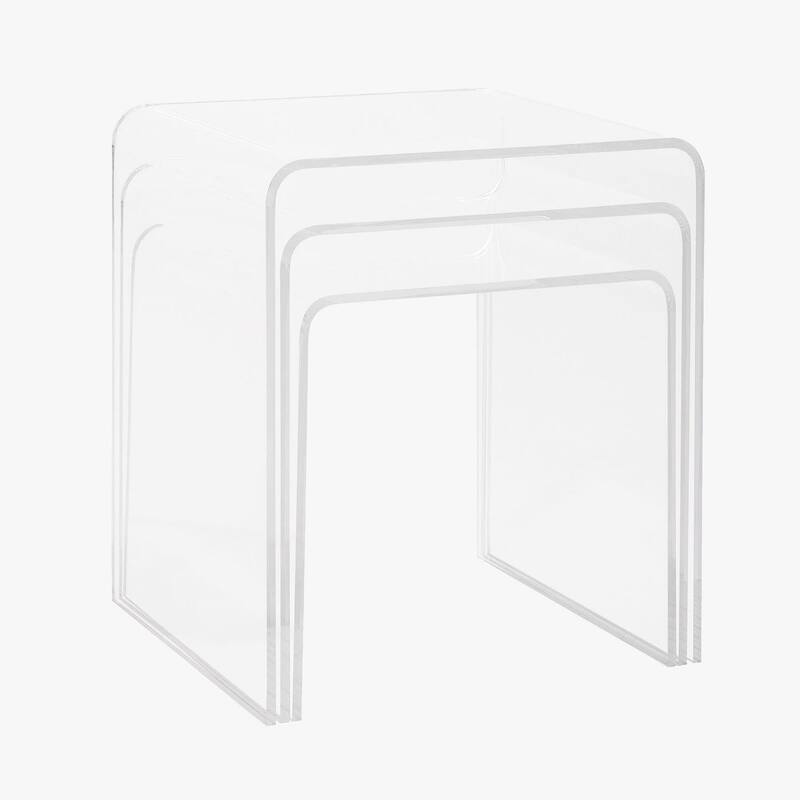Acrylic Nesting Set 3-Piece Peekaboo Acrylic Nesting Table Set