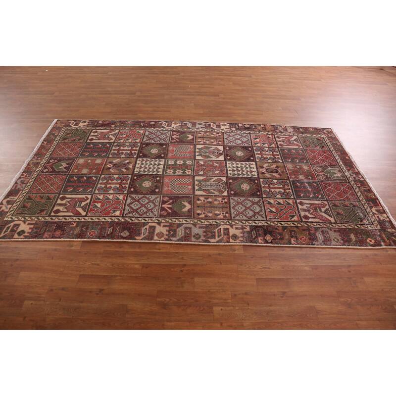 Hand Knotted Oriental 100% Wool Carpet Traditional Tribal Multi-Colored Bakhtiari Area Rug - 9' 4'' X 4' 11''