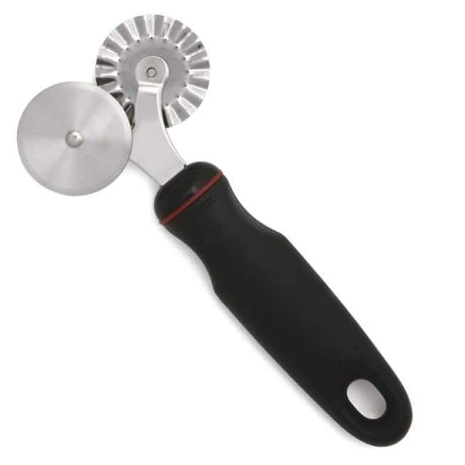 Norpro Grip-EZ 2in1 Stainless Steel Pastry Ravioli Fluted Wheel and Flat Cutter - 1-pack