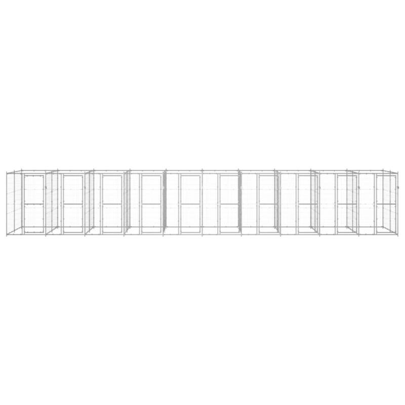 vidaXL Outdoor Dog Pen Pet Crate Kennel Cage Playpen House for Yard Steel