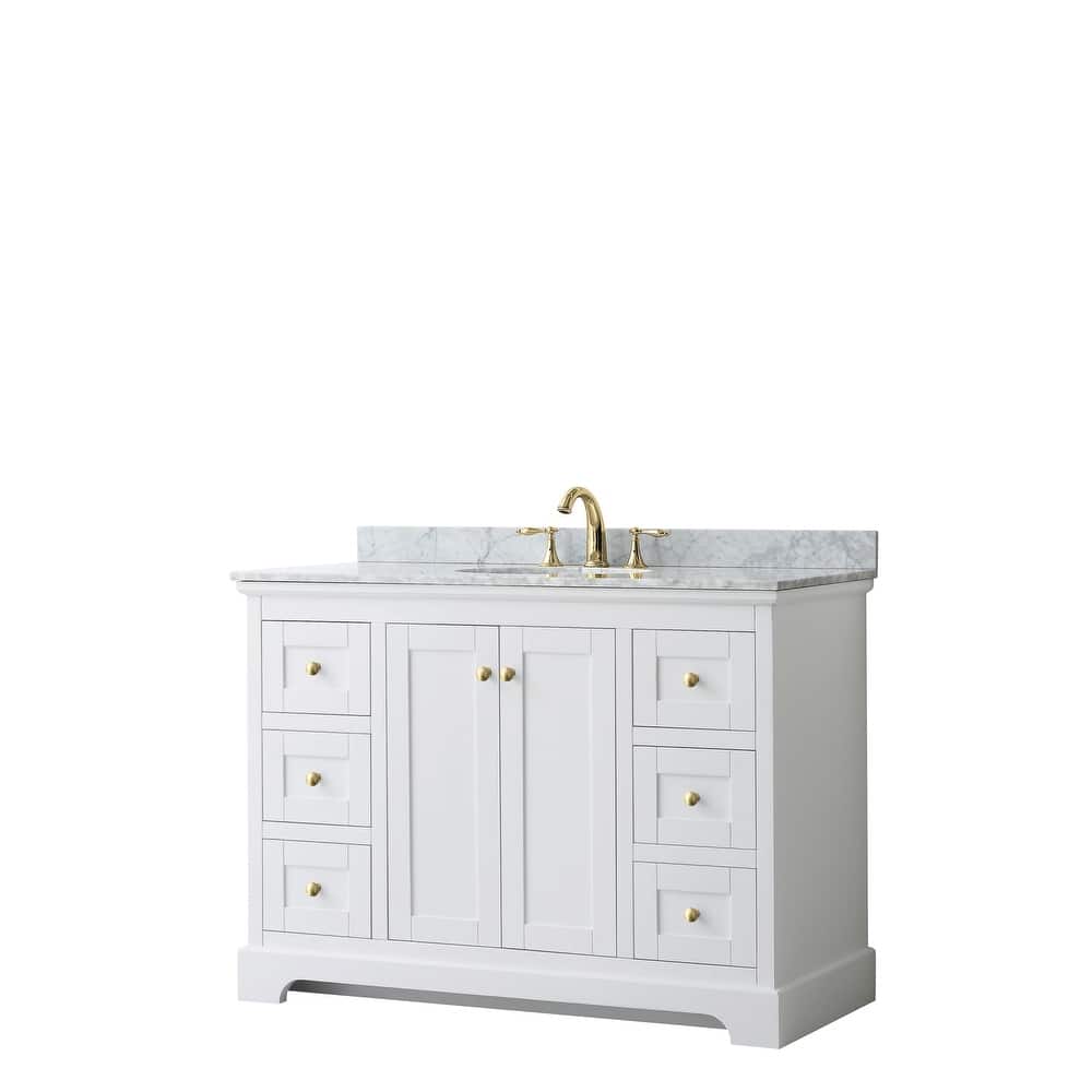 Avery 48-inch Single Vanity, Marble Top, Oval Sink, No Mirror