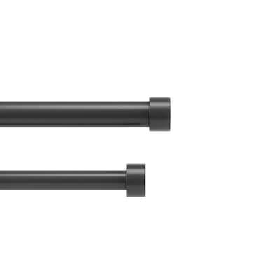Adjustable Curtain Rod Set Double Rod 36-66 Inch Black Finish - M