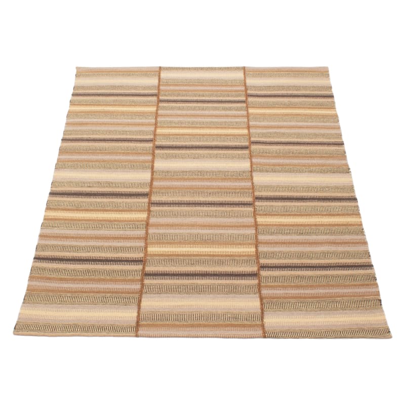 ECARPETGALLERY Flat-Weave Ankara FW Brown Wool Kilim - 4'7 x 6'5