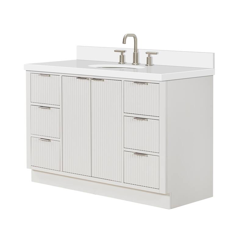 Ariel P55WQOVO Milan 55" Free Standing Single Oval Basin Vanity Set