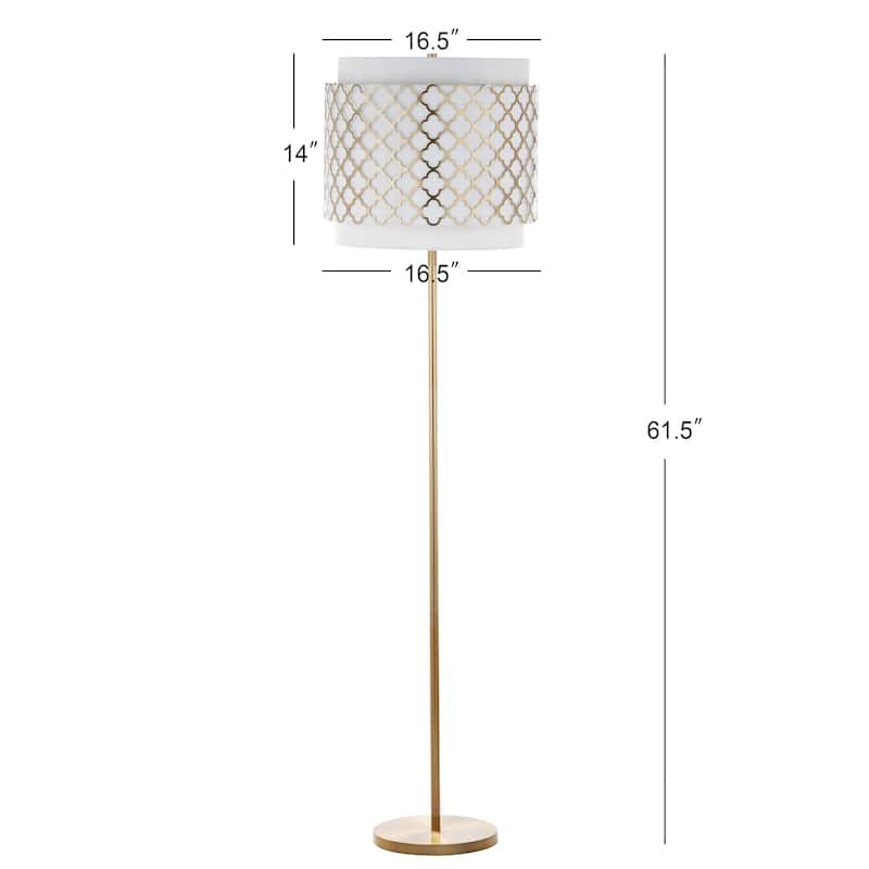 SAFAVIEH Lighting 62-inch Priscilla Gold Floor Lamp - 16.5"x16.5"x61.5"