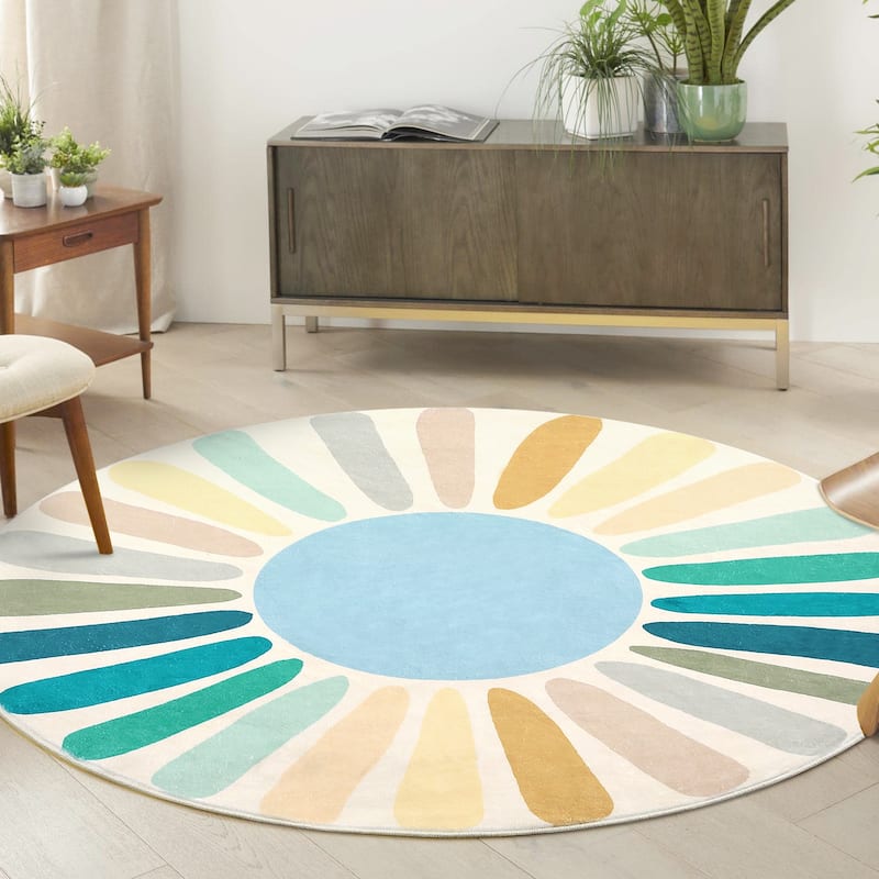 Garvee Rainbow Sol Kids Area Rug