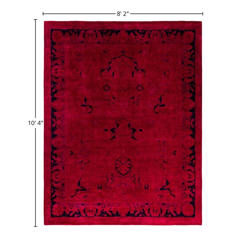 Overdyed One-of-a-Kind Hand-Knotted Area Rug - Pink - 8' 2" x 10' 4"