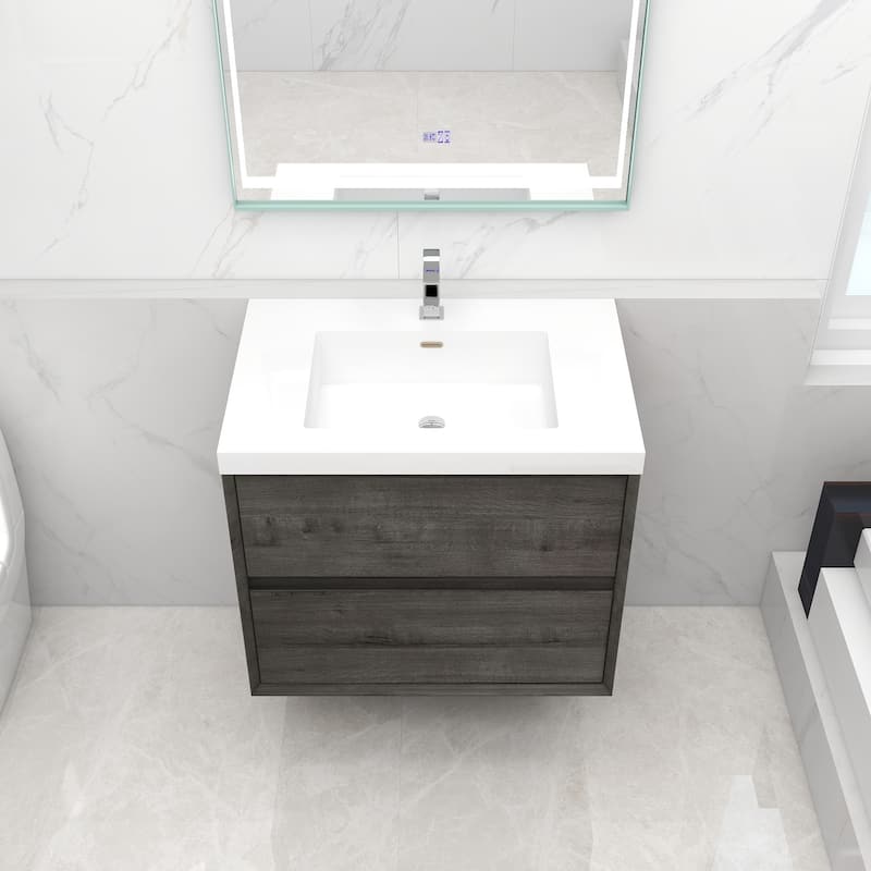 Selina 30" Wall Mounted Vanity with Single Sink - 30