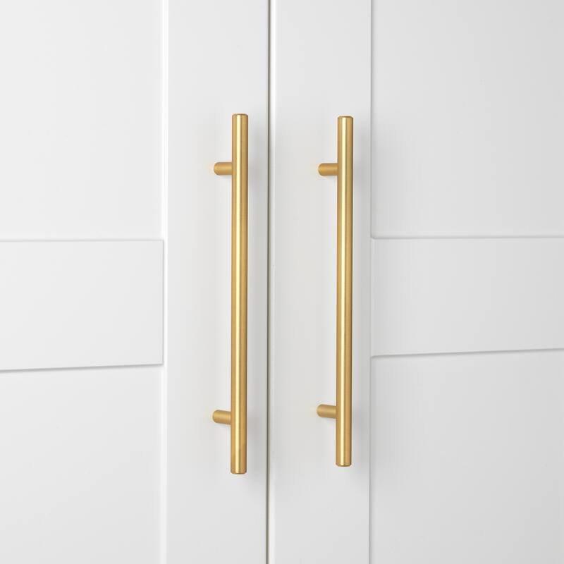 GlideRite 5-Pack 6-5/16 in. Center Satin Gold Solid Cabinet Bar Pulls - Satin Gold