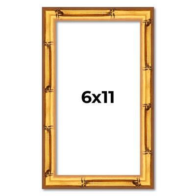 6x11 Frame Gold Bamboo Solid Wood Picture Frame | 1 Inch Moulding