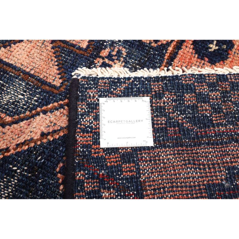 ECARPETGALLERY Hand-knotted Melis Vintage Navy Wool Rug - 4'2 x 5'8