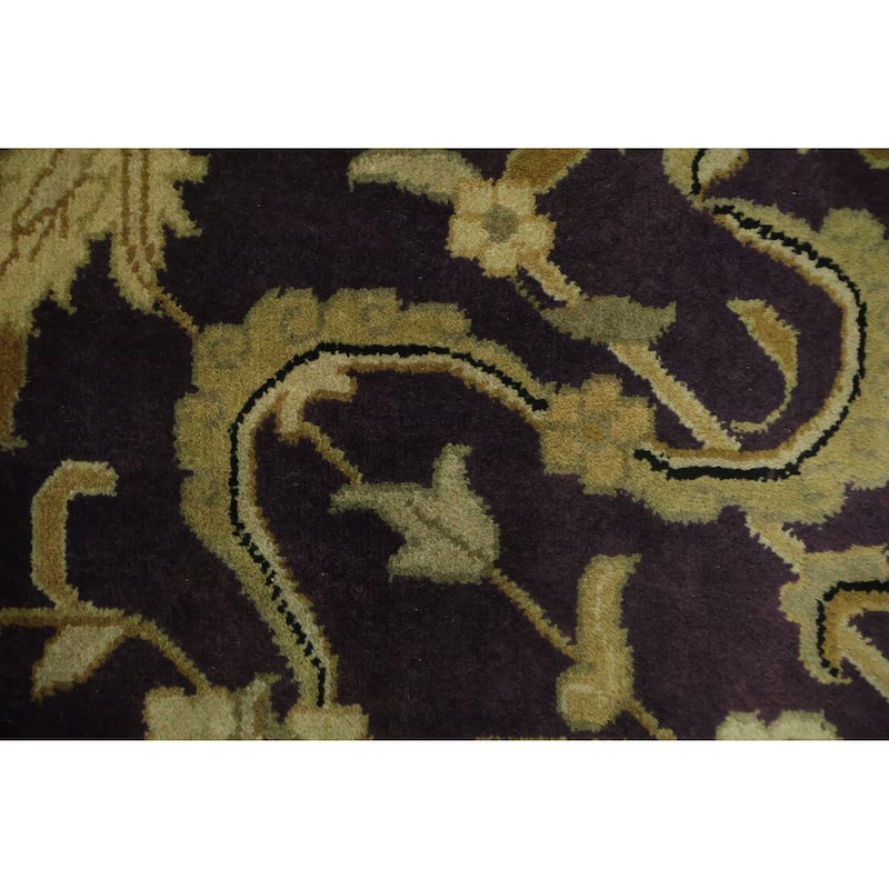 Hand Knotted Oriental 100% Wool Carpet Traditional All-Over Purples Agra Area Rug - 11' 11'' X 9' 0''