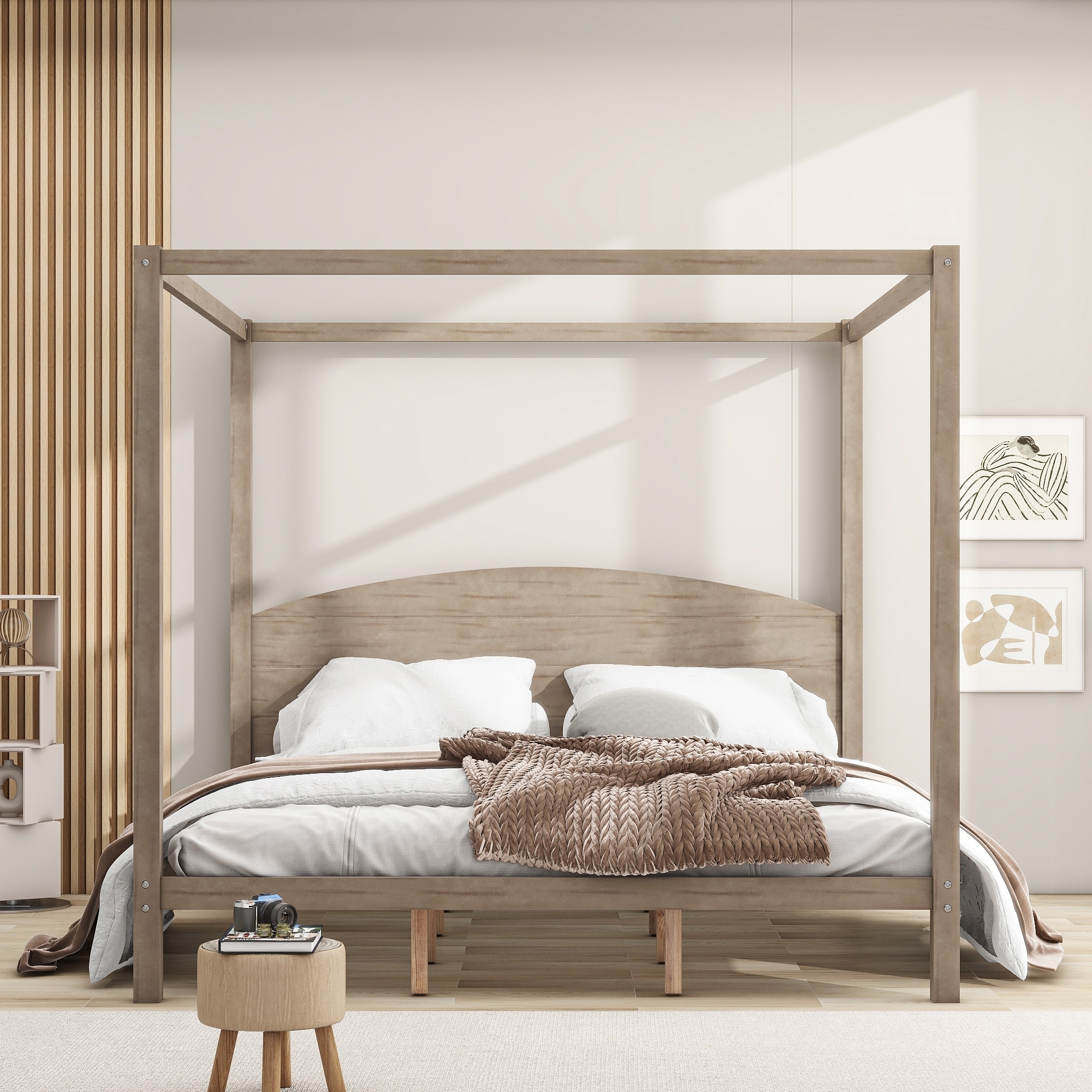 Mid century outlet modern canopy bed