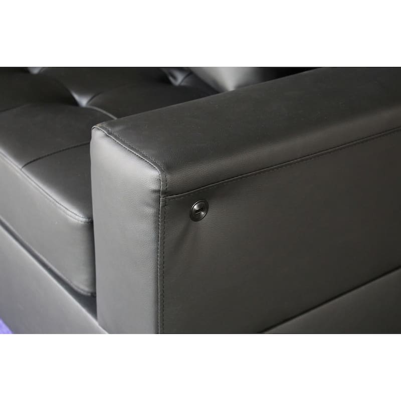Modern Genesis Sofa with LED Lights, USB Charging Ports, and Storage Console