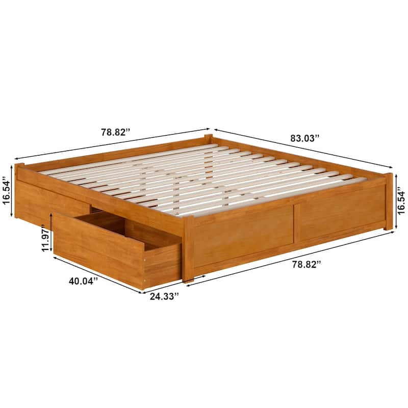 Concord Platform Bed with Footboard and Storage Drawers