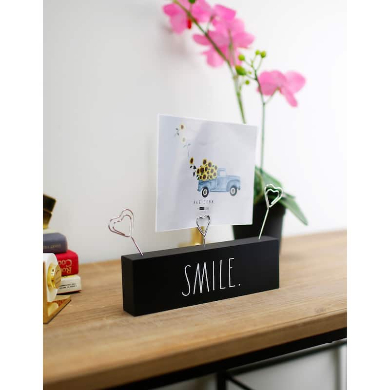 Rae Dunn Desktop Picture Holder - SMILE - Black