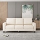 preview thumbnail 4 of 23, 2 Piece Sofa Sets with Solid Wood Legs & Storage, Modern Upholstered 3-Seat Sofa Loveseat Couch Set Furniture for Living Room