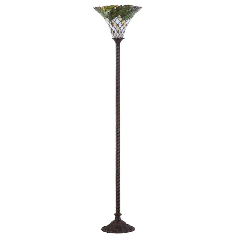 Moore Tiffany-Style 71" Torchiere LED Floor Lamp, Bronze by JONATHAN Y